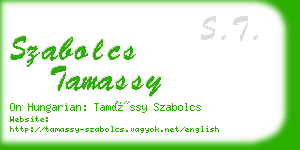 szabolcs tamassy business card